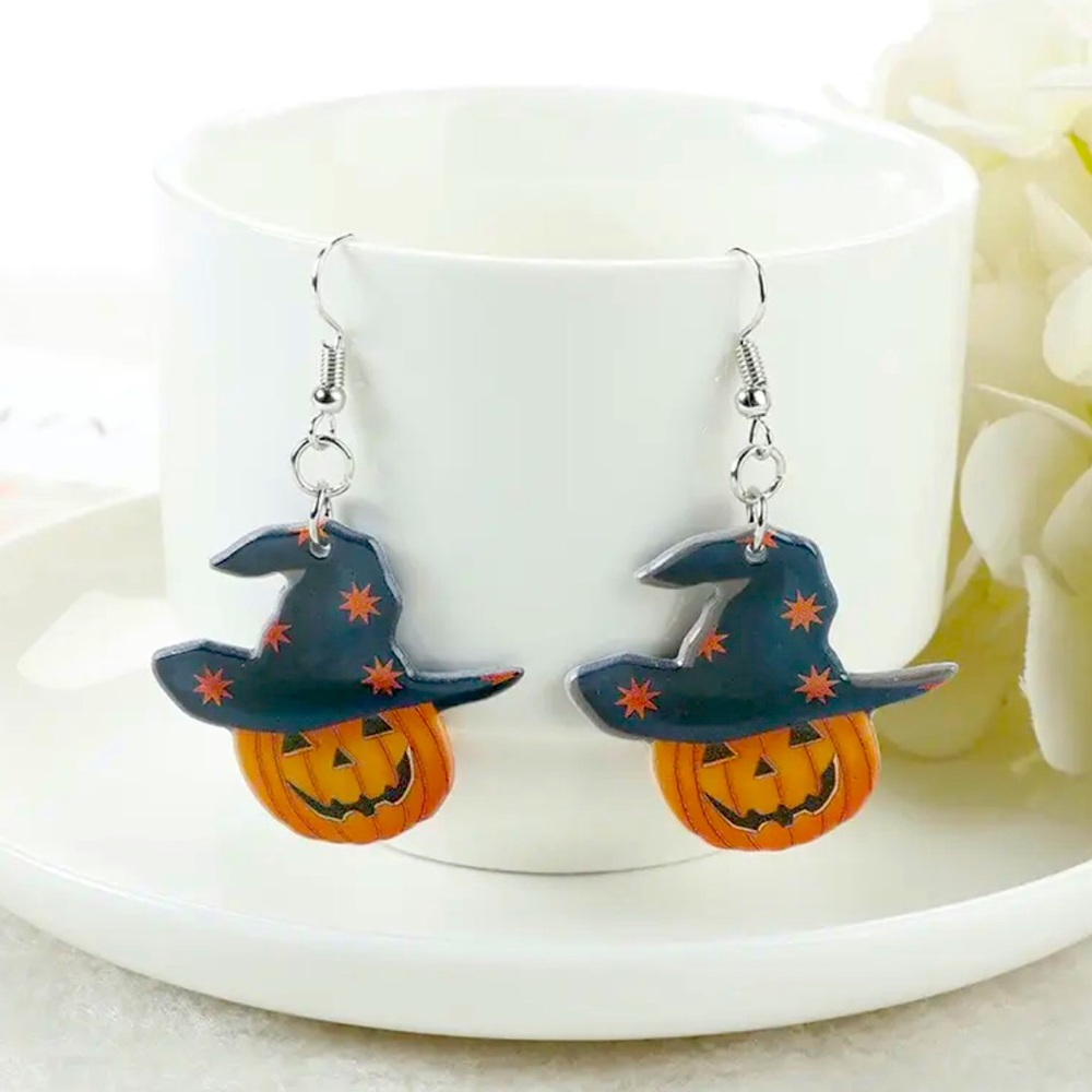🍒🍒 Wicked Pumpkin Dangle Earrings